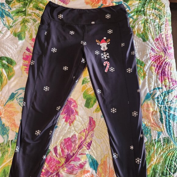 Her Universe Disney Mickey Mouse Snowflake Fleece Leggings Her Universe Exclusiv - Picture 1 of 6